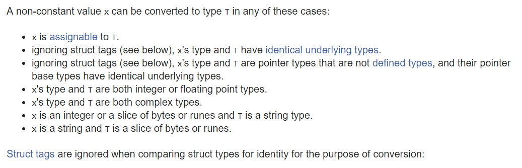 Type conversion specs.