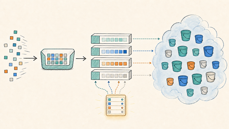 view of writes becoming immutable sorted objects in remote object storage