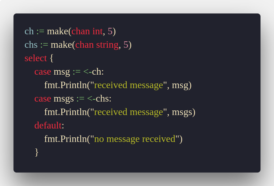 select channel Example