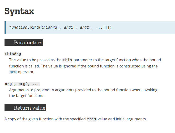 bind method as on MDN
