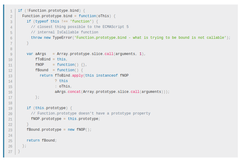 MDN Pollyfill of bind